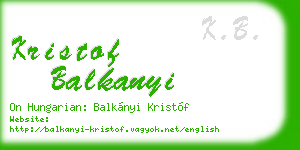 kristof balkanyi business card